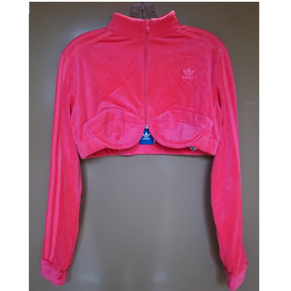 Adidas Originals x Jeremy Scott Women's Crop Track Top in Pink